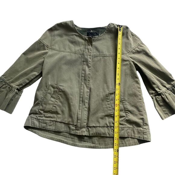 Sanctuary Military Jacket M Bell Sleeve Size Medium Full Zip Pockets Cotton S23 - Picture 5 of 8